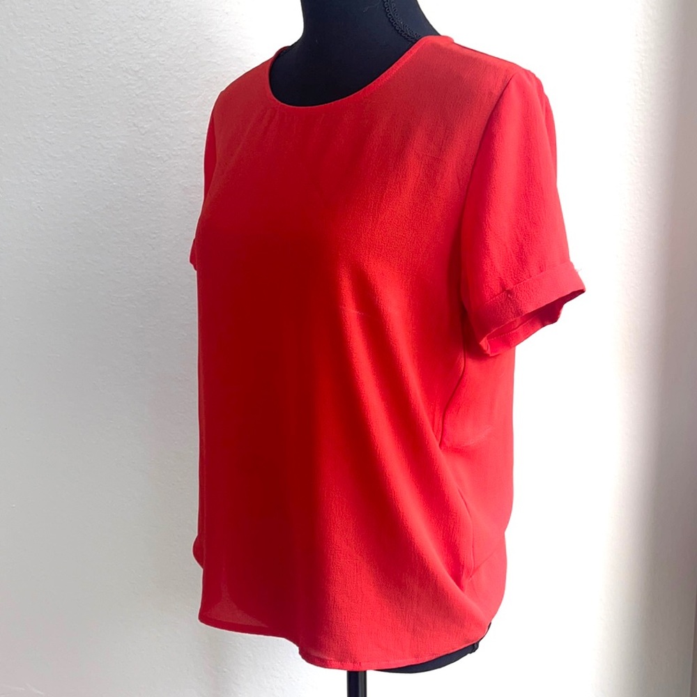 Bright Red Simple Blouse - Picture 2 of 2